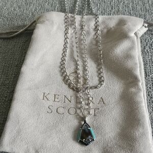 Kendra Scott Silver and Blue Pendant Necklace